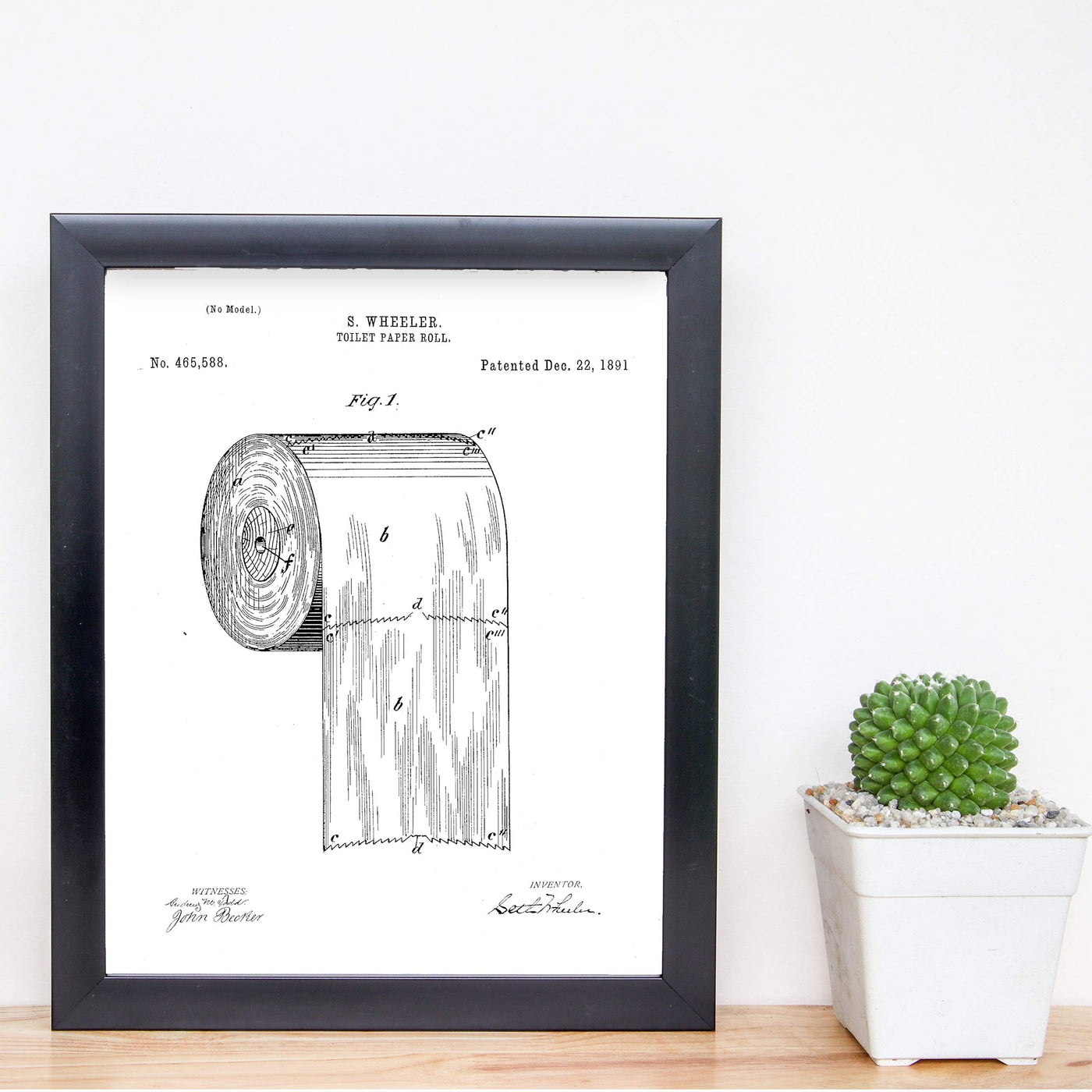 Toilet Paper Roll -Design Patent Wall Decor Art -8 x 10" Vintage Bathroom Wall Art Print-Ready to Frame. Retro Bathroom Sign for Home-Office-Guest House Decor. Perfect Housewarming Gift!