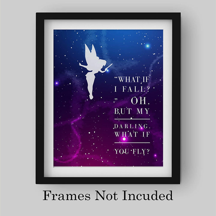 Tinkerbell Quotes-"Oh But My Darling, What If You Fly"-8 x 10"