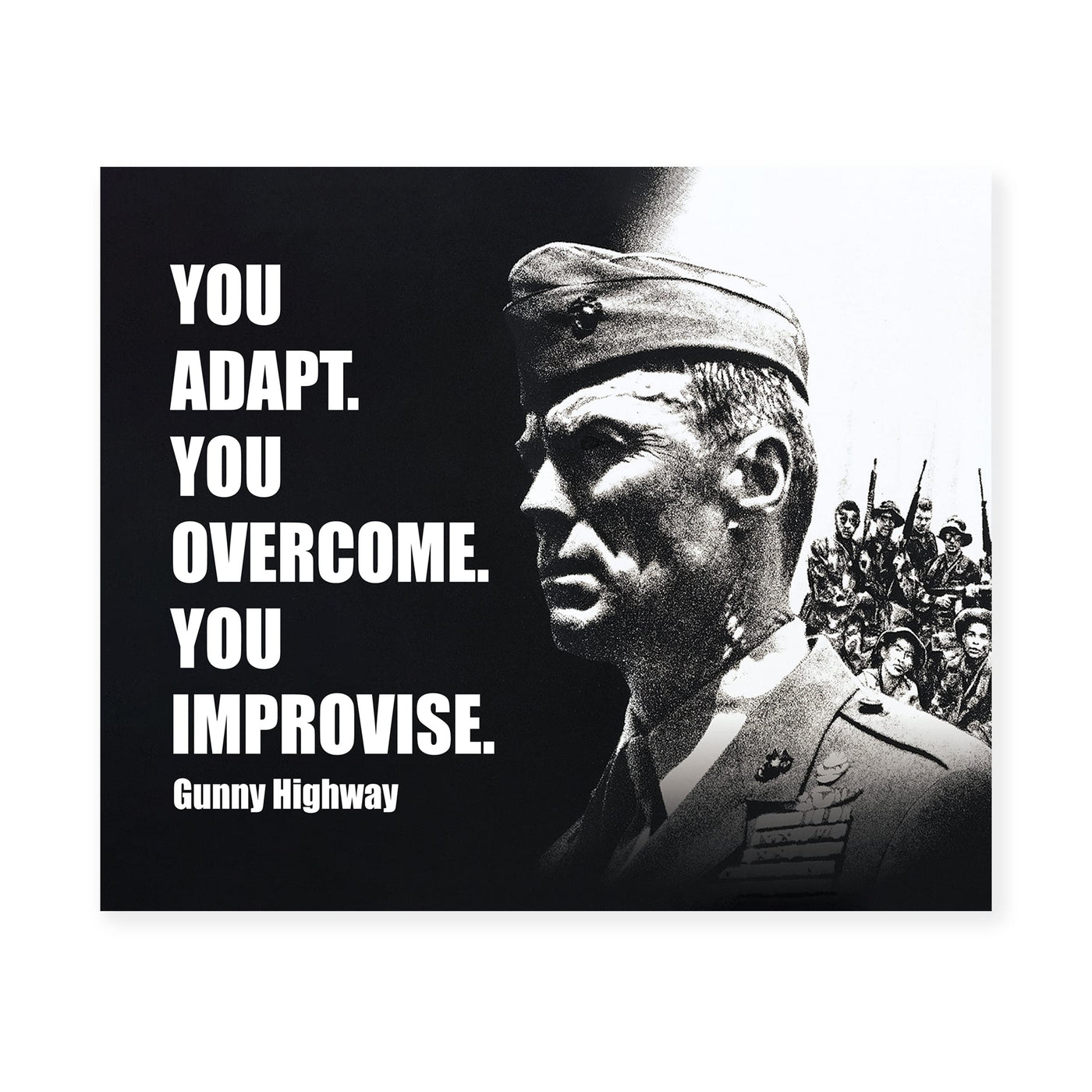 You Adapt-Improvise-Overcome Heartbreak Ridge- Movie Poster Print- 8 x 10" Wall Art-Ready to Frame. Western Movies Decor for Home-Office-Cave-Bar. Collectible for Military & Clint Eastwood Fans.