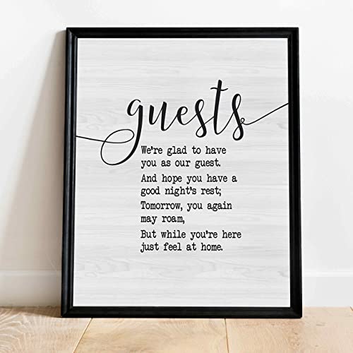 "Guests-We're Glad to Have You"- Welcome Sign Wall Art -11 x 14"