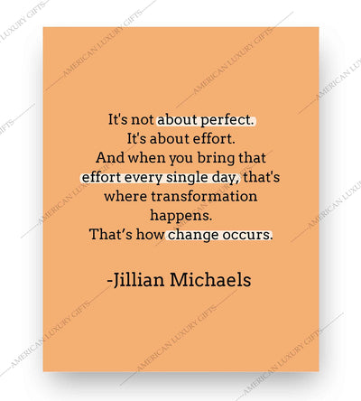 ?It's Not About Perfect-It's About Effort?-Motivational Quotes Wall Art-8 x 10" Exercise-Fitness Print-Ready to Frame. Modern Typographic Design. Home-Office-Gym Decor. Perfect Sign for Motivation!