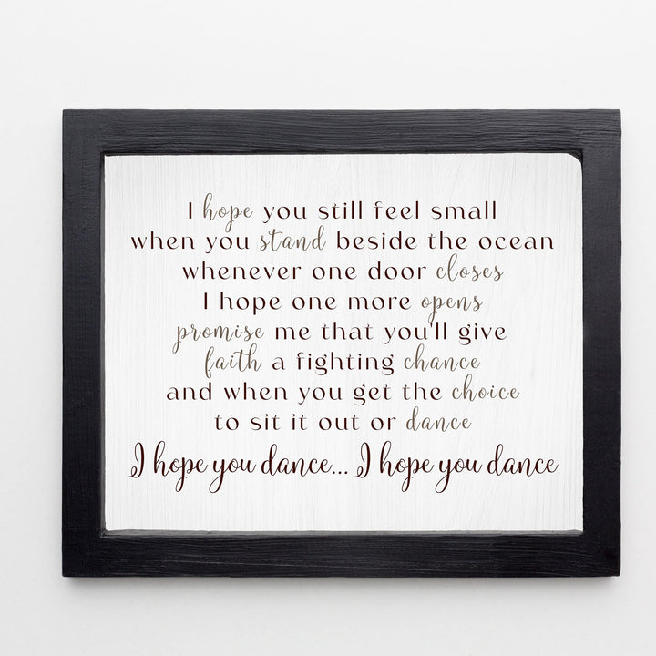 I Hope You Dance Country Music Song Art Print -14 x 11" Inspirational Song Lyrics-Wall Art Decor-Ready to Frame. Rustic Typographic Print. Home-Bedroom-Studio Decor. Perfect Gift For Country Fans!