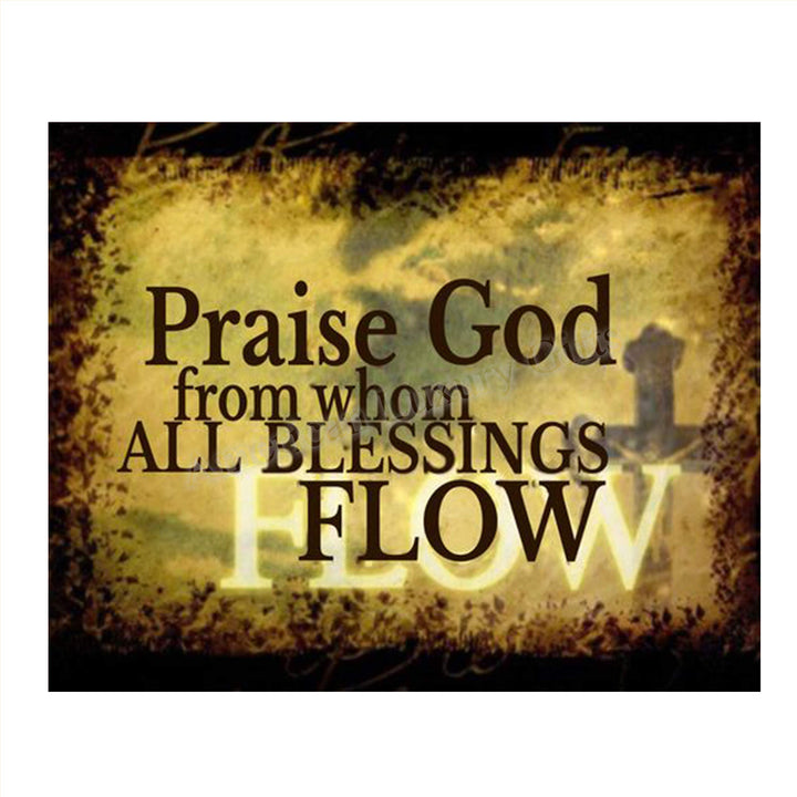 Praise God From Whom All Blessings Flow New Doxology- Spiritual Wall Art- 8x10-Modern Typography Print-Ready To Frame- Home D?cor- Church D?cor-Christian Gifts. Great Reminder To Praise- Psalm 148.