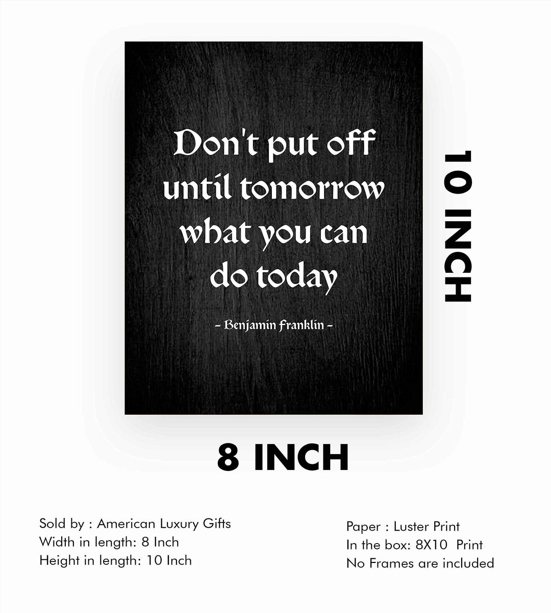 Benjamin Franklin Quotes Wall Art ?Don&