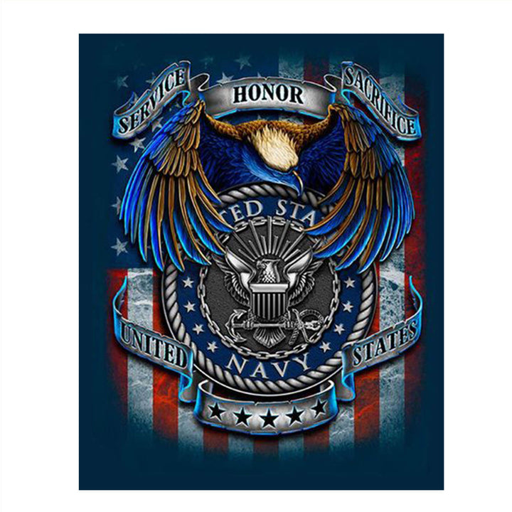 U.S. Navy Creed-SSS Poster Print- 8 x 10"- Naval Wall Art Prints-Ready To Frame-"Service-Honor-Sacrifice" Beliefs with Eagle &amp; Flag. Home-Office-Military Decor. Great Gift for Your Sailors!