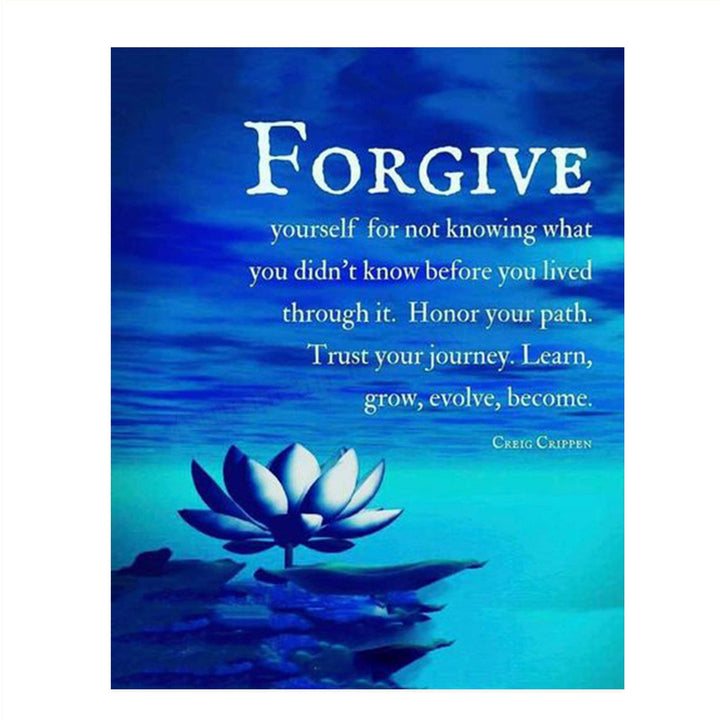 Forgive Yourself- Learn, Grow &amp; Become- Creig Crippen Quotes Wall Art - 8 x 10" Modern Art-Zen Print- Ready to Frame. Inspirational Home-Studio-Office D?cor. Life Lesson to Honor &amp; Trust Self!