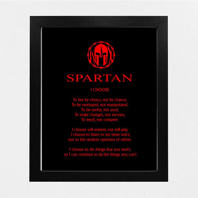 "Spartan Code Affirmations- I Choose."- Motivational Quotes Wall Art-8 x 10"