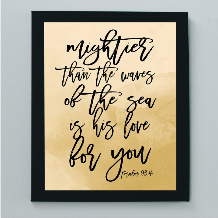 Mightier Than the Waves of the Sea-Bible Verse Wall Art -8x10" -Religious Scripture Print -Ready to Frame. Christian Home-Office-Church Decor. Great Inspirational Gift of Faith! Psalm 93:4