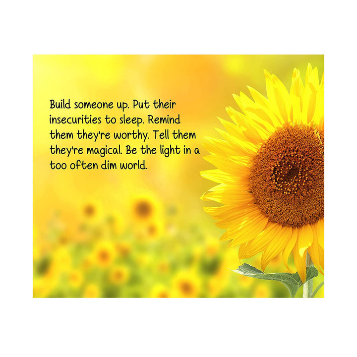?Be a Light in a Too Often Dim World?-Inspirational Wall Art Sign -10 x 8" Sunflower Art Print-Ready to Frame. Modern Typographic Design. Motivational Decor for Home-Office-Studio-Classroom-Dorm.