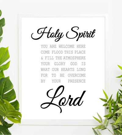 Holy Spirit-You Are Welcome Here-Bible Verse Wall Art -8 x 10" Christian Scripture Print-Ready to Frame. Inspirational Home-Office-Farmhouse-Entryway Decor. Great Display of Faith in the Lord!