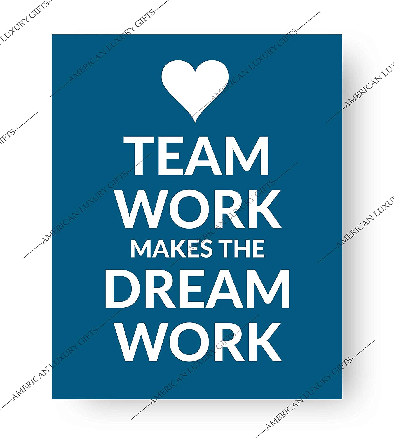 "Team Work Makes the Dream Work" Motivational Quotes Wall Art -8 x 10"