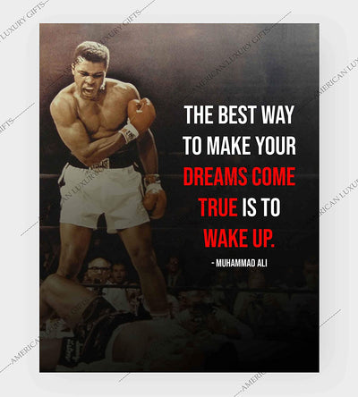 Muhammad Ali Quotes Wall Art-"Best Way to Make Dreams Come True-Wake Up"-8 x 10"