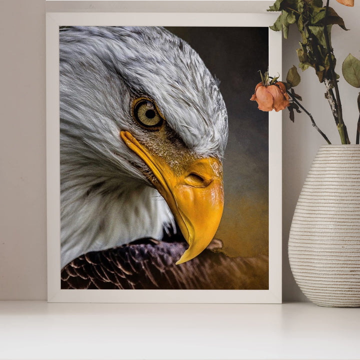 Majestic Bald Eagle Motivational American Wall Art -8 x 10" Patriotic Eagle Photo Print-Ready to Frame. Inspirational Home-Office-School-Cave Decor. Great for Animal &amp; Political Theme Wall Decor!