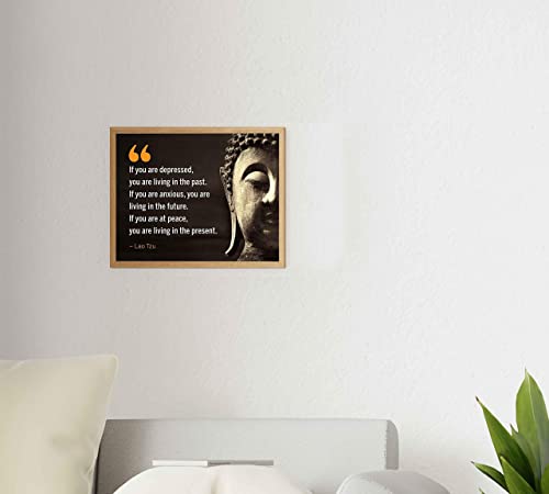 Lao Tzu Quotes-"If You Are at Peace-Living in the Present"- Inspirational Wall Art- 10 x 8"