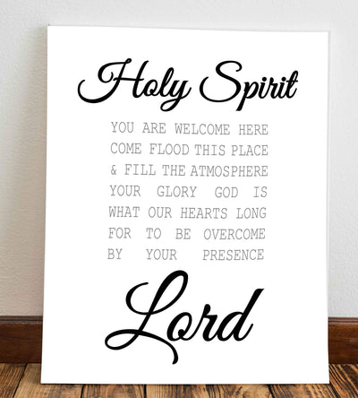 Holy Spirit-You Are Welcome Here-Bible Verse Wall Art -8 x 10" Christian Scripture Print-Ready to Frame. Inspirational Home-Office-Farmhouse-Entryway Decor. Great Display of Faith in the Lord!