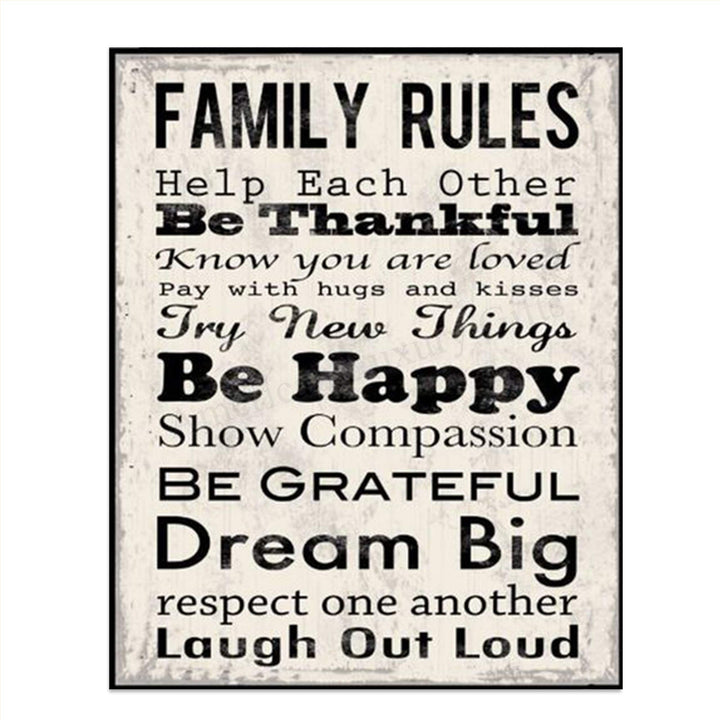 Family Rules Sign-"Be Thankful-Happy-LOL"- Wall Art- 8 x 10" Print Wall Decor-Ready to Frame. Distressed Sign Replica Print for Home. Great Reminders to Love, Appreciate &amp; Respect. Great Sign for ALL!