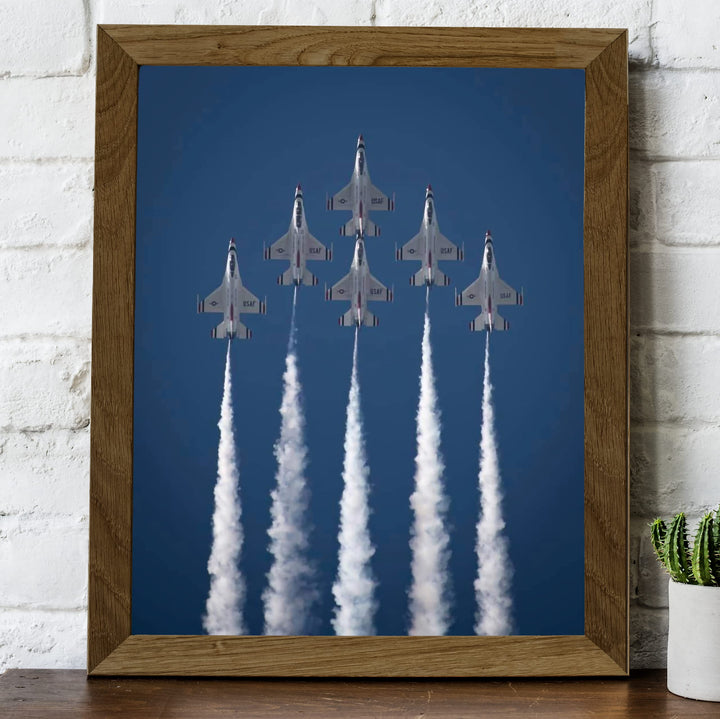 US Air Force"Thunderbirds In Action" Wall Art -8 x 10" Military Fighter Jets Photo Print -Ready to Frame. Military Aircraft Wall Decor for Home-Office-Game Room-Garage-Cave! Great Gift for Veterans!