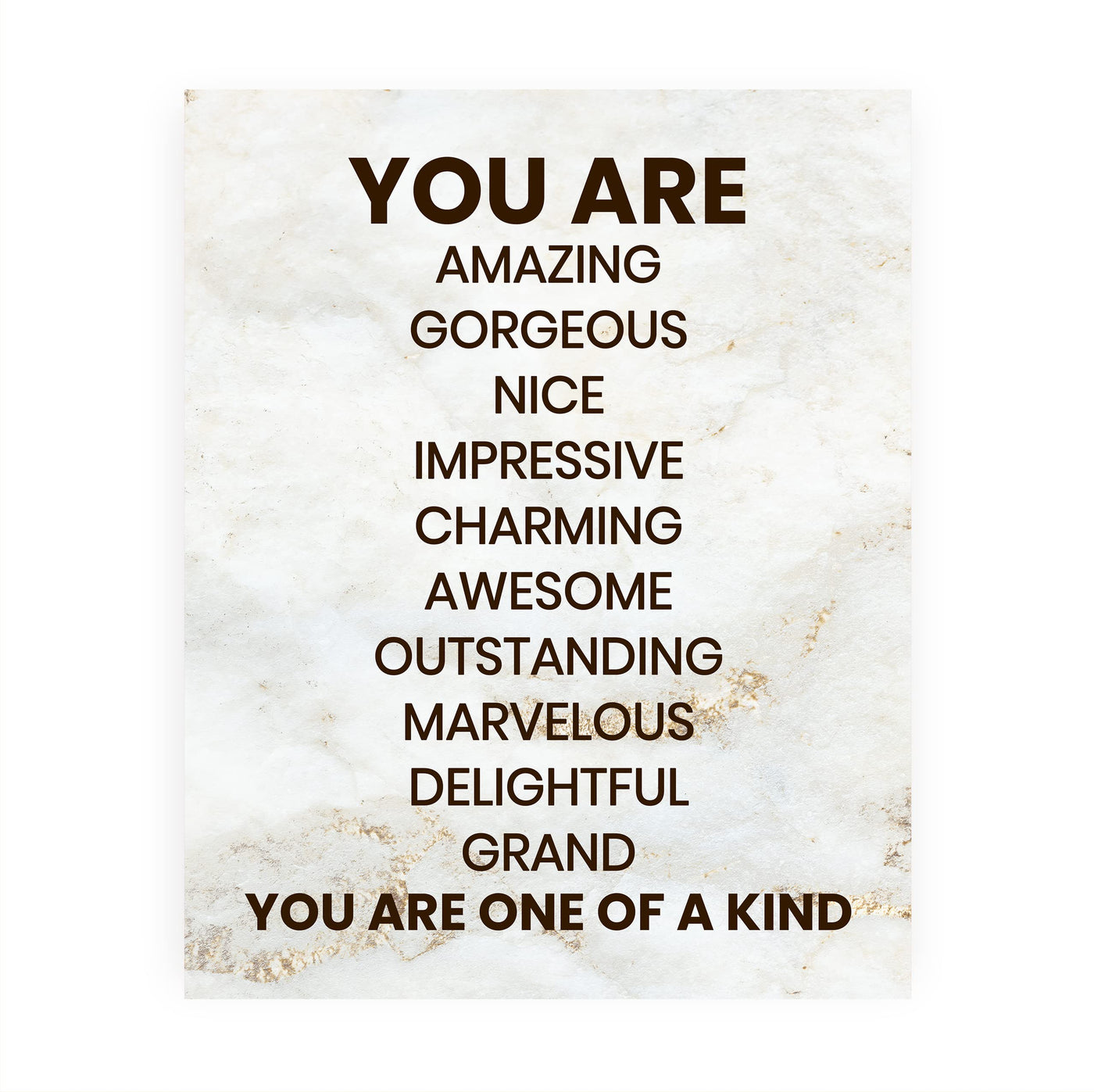 You Are One of a Kind- Inspirational Wall Art Print- 8 x 10" Ready to Frame. Motivational Wall Art-Home Decor- Office Decor. Perfect For Building Confidence in Children, Friends & Graduates!