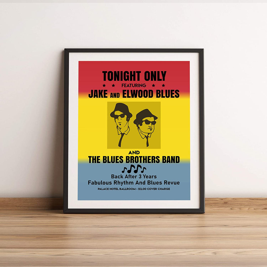 "Tonight Only-Jake &amp; Elwood Blues-The Blues Brothers Band"-Vintage SNL Poster Print-11x14"