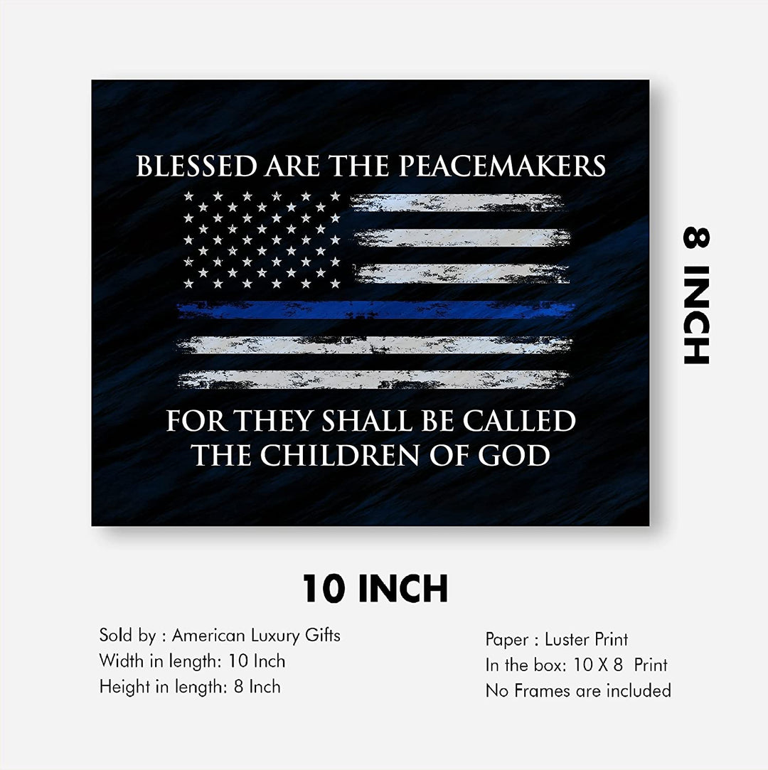 "Blessed Are the Peacemakers"-Patriotic Scripture Wall Art-10 x 8"