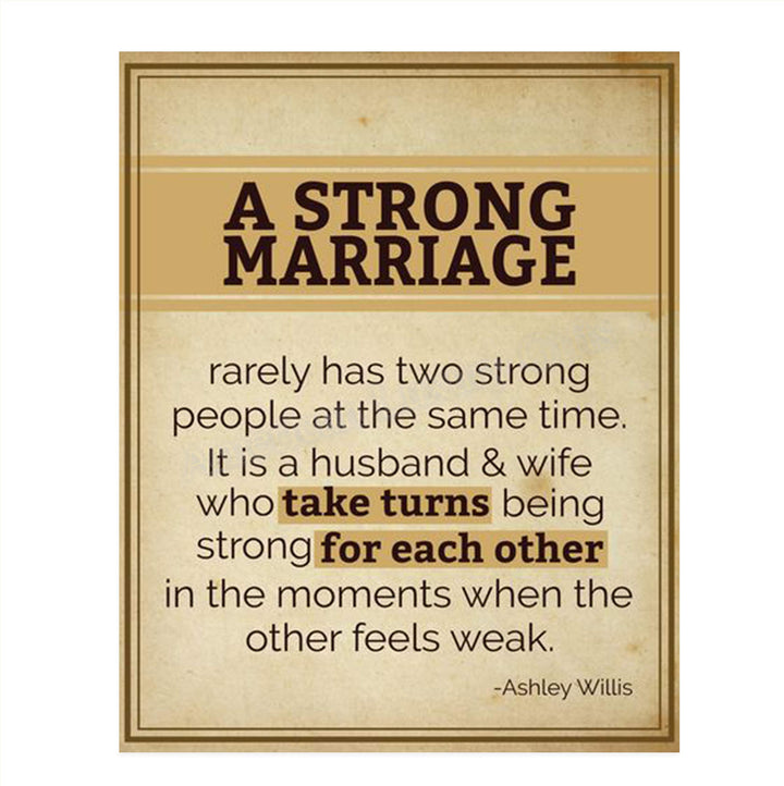A Strong Marriage-Take Turns- Marriage Quotes Wall Art Print- 8 x 10" Wall Decor-Ready to Frame. Modern Typographic Print for Home-Bedroom Decor. Great Reminder by Ashley Willis.