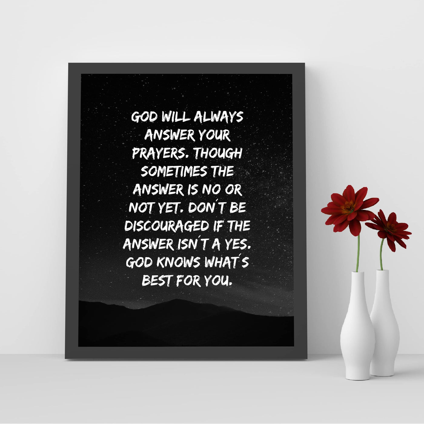 God Knows What's Best For You Inspirational Quotes Wall Art -8 x 10" Starry Night Picture Print -Ready to Frame. Perfect Decor for Home-Office-Christian-School. Great Religious Gift of Faith!