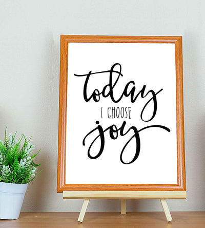 Today I Choose Joy Inspirational Wall Art Sign-8 x 10" Modern Typographic Poster Print-Ready to Frame. Perfect Home-Office-Desk-School Decor. Great Motivational Gift & Reminder to Stay Positive!