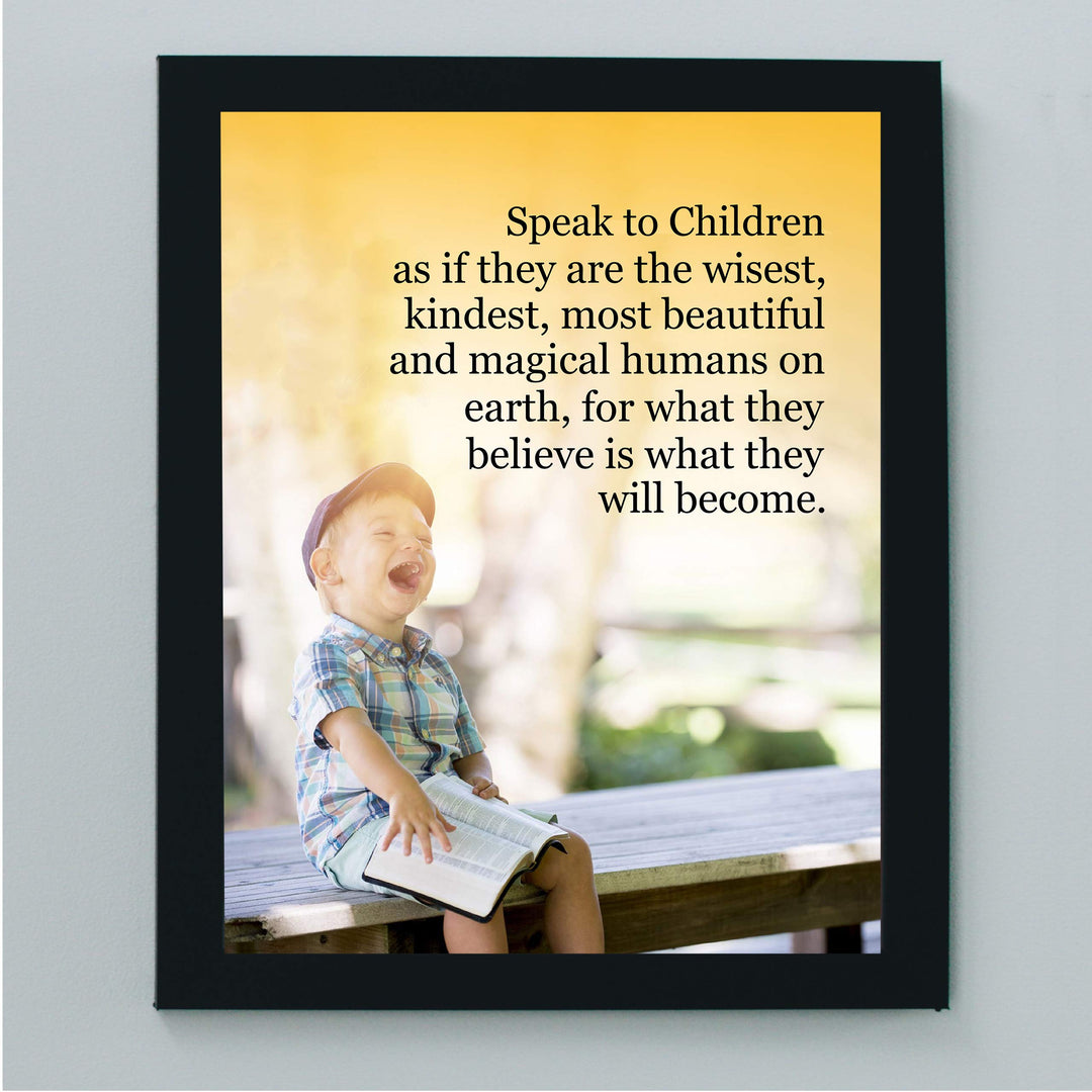 Speak to Children Wisely- Inspirational Wall Art- 8 x 10 Print Wall Art D?cor Ready to Frame. Nursery Decor, Bathroom Decor &amp; Bedroom Wall Art. Perfect Reminder for Great Parenting.