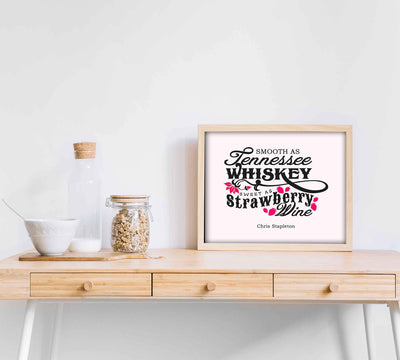 Chris Stapleton-"Tennessee Whiskey-Strawberry Wine"-Song Lyrics Wall Art-10 x 8" Typographic Music Poster Print-Ready to Frame. Home-Farmhouse-Studio-Cave Decor. Great Gift for Pop-Country Fans!