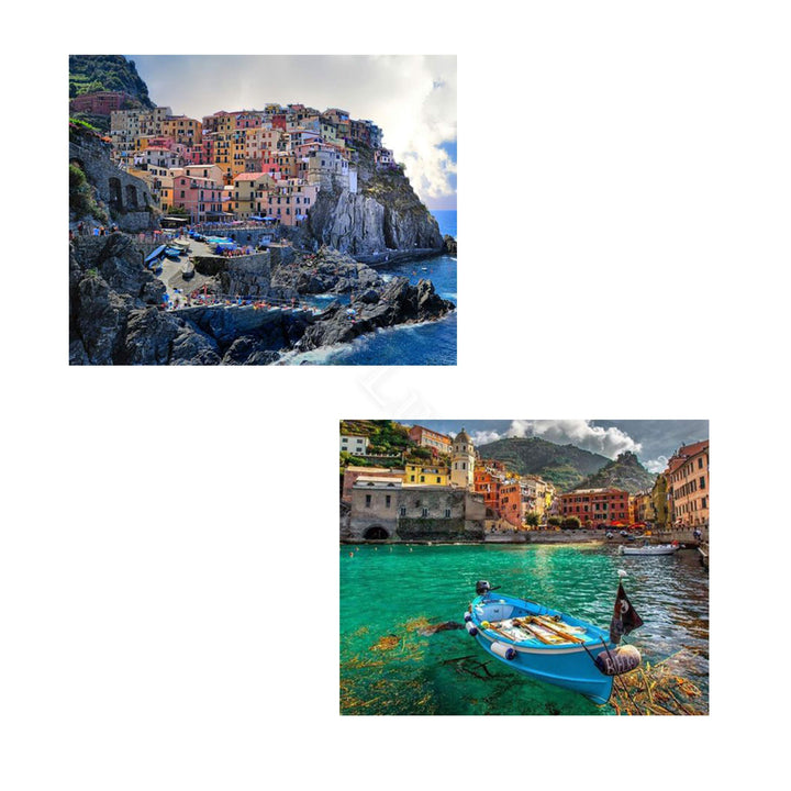 Mediterranean Cities by the Sea- 2 Image Set Wall Art - 8 x 10"s Prints Art- Ready to Frame. Home D?cor, Office D?cor or Wall Art for Living Room. Beautiful Italian Sea City Images &amp; Pictures.