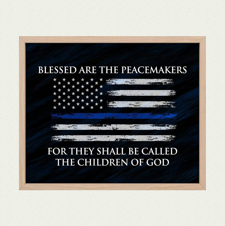 "Blessed Are the Peacemakers"-Patriotic Scripture Wall Art-10 x 8"