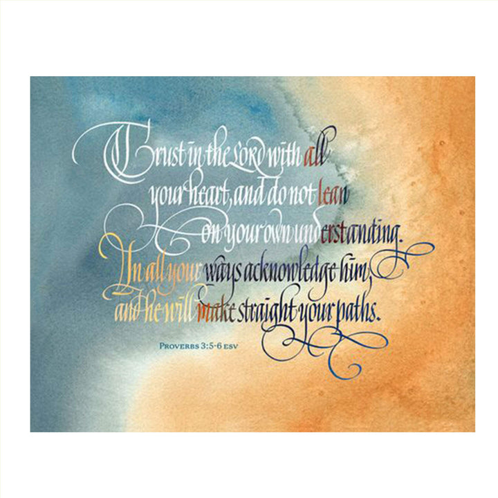 TRUST in the Lord With All Heart- Proverbs 3:5-6. Bible Verse Wall Art-10 x 8- Scripture Wall Art- Ready to Frame. Home D?cor, Office D?cor-Christian Gifts. Perfect Reminder To Have Faith &amp; Trust God.