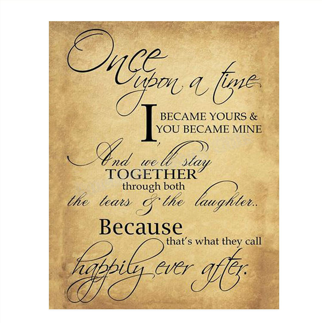 "Fairy Tale Marriage-Once Upon a Time &amp; Happily Ever After"-Love Letter- Wall Art Print-8 x 10"