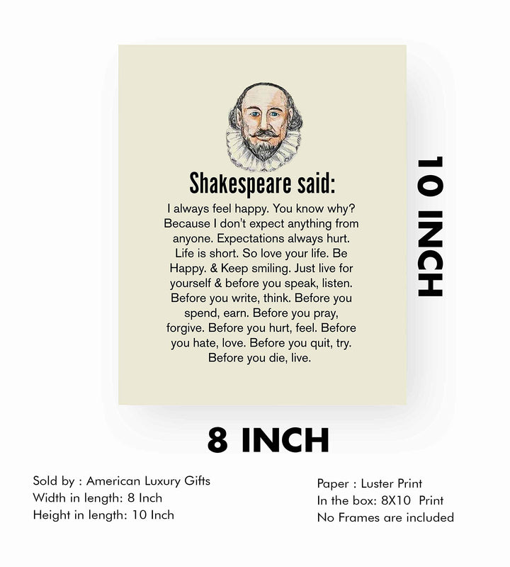 Shakespeare Quote Print – Timeless Literary Wall Art for Home &amp; Office