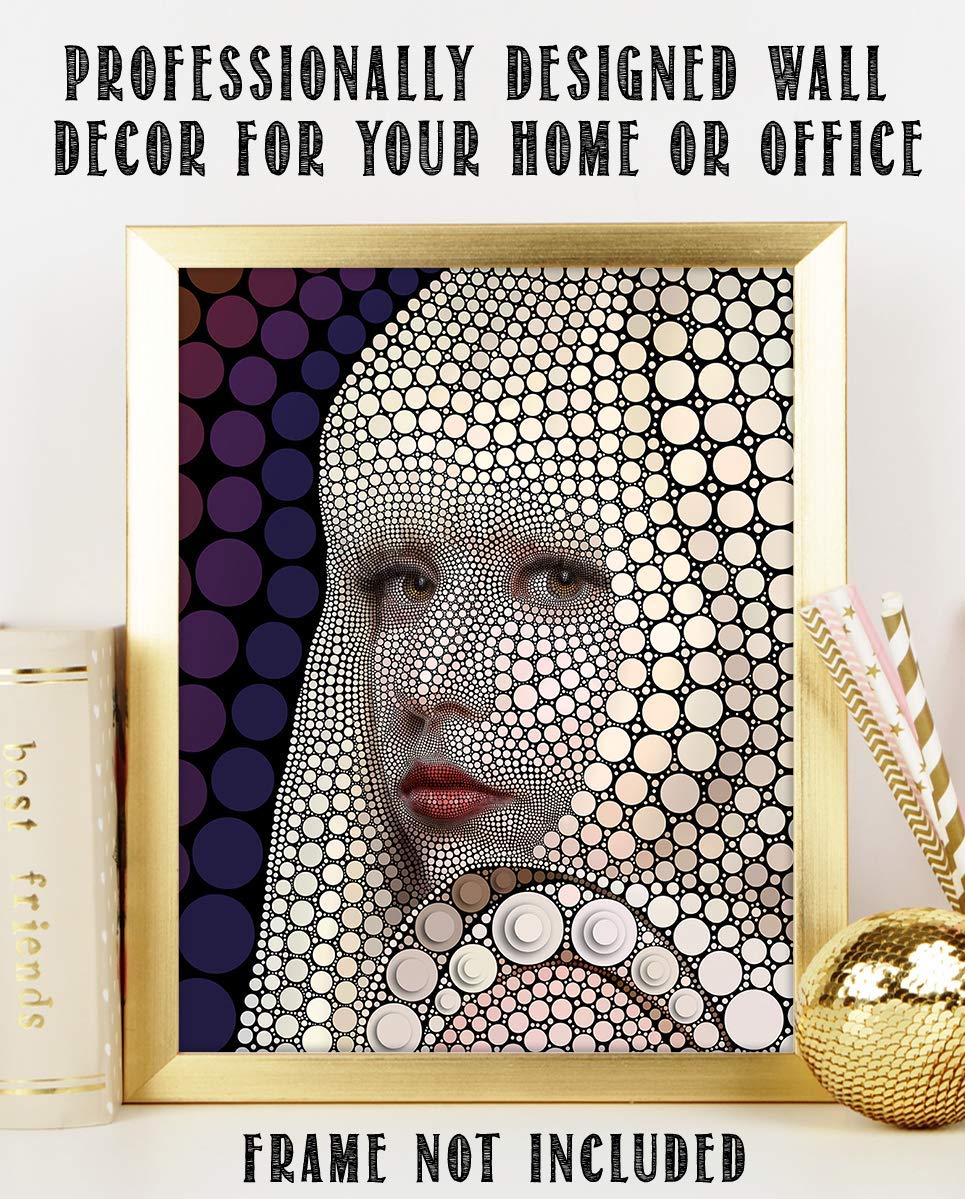 Lady GaGa- Abstract Portrait Print- 8 x 10"-"Portrait of Circles"- Wall Art Print-Ready to Frame. Modern Home D?cor- Office D?cor. Perfect Gift for Musicians, Lady Ga Ga Fans &amp; Abstract Inspiration.