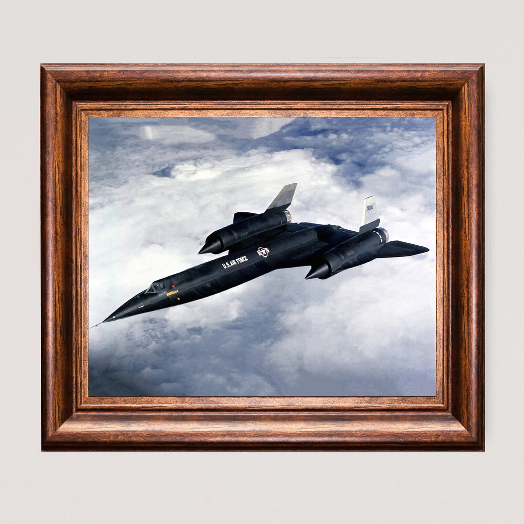 Lockheed SR-71 Blackbird Fighter Jet -10 x 8" US Air Force - American Military Aircraft Wall Print -Ready to Frame. Home-Office-Garage-Shop-Cave Decor! Great Gift for Active Duty Military &amp; Veterans!