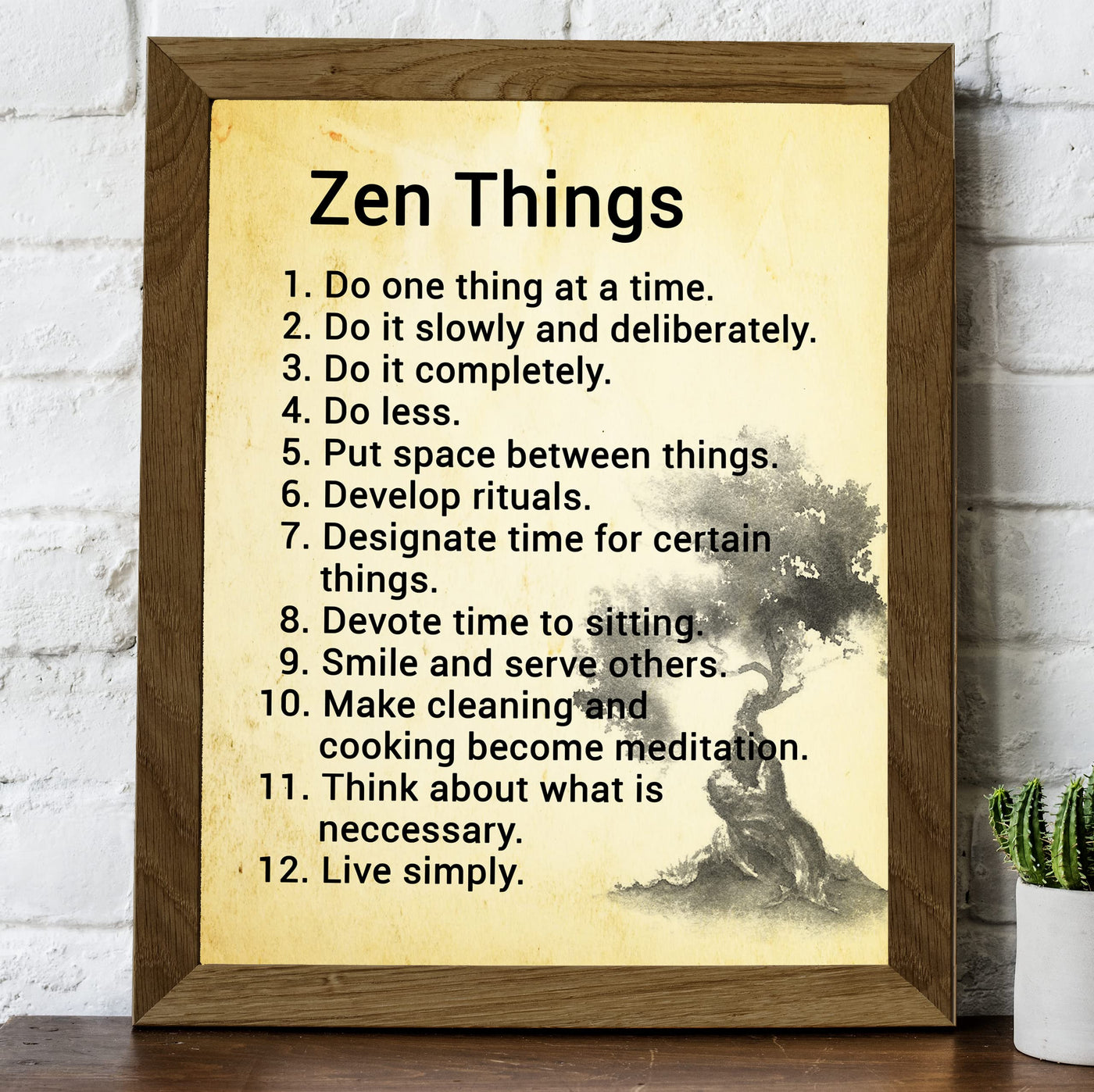 Zen Things - Live Simply Spiritual Quotes Wall Art- 8 x 10" Inspirational Meditation Print -Ready to Frame. Motivational Decor for Home-Yoga Studio-Office. Great Positive Decoration for All!