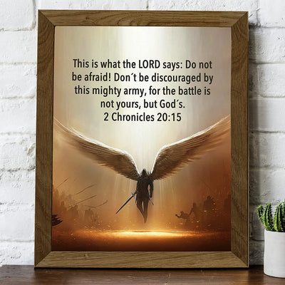 "The Battle Is Not Yours, But God's"-2 Chronicles 20:15-Bible Verse Wall Art -8x10"