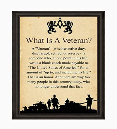 "What Is A Veteran"-Patriotic Wall Art Sign -8 x 10"