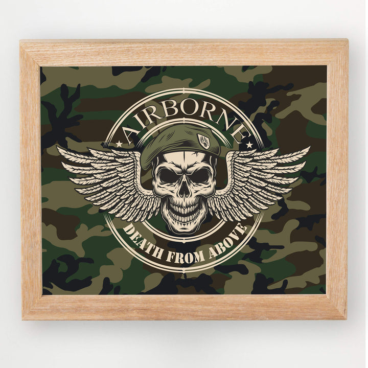 United States Army Airborne Logo"Death From Above"-10x8"-USA Military Wall Art Print-Ready to Frame. Patriotic Home-Office-School Decor. Great Gift for Soldiers-Veterans. Display Your Pride-Go Army!