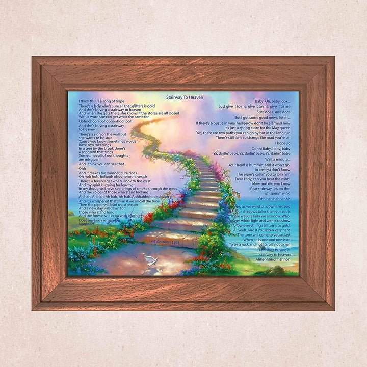 Led Zeppelin Song Lyrics Wall Art- “Stairway To Heaven”- 10 x 8"