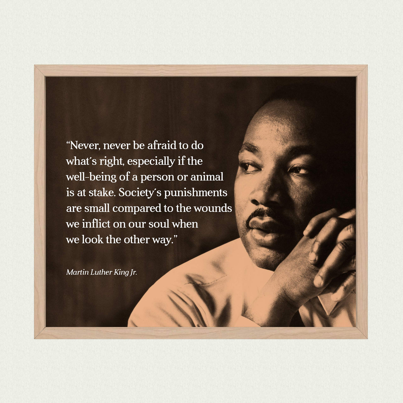 Martin Luther King Jr. Quotes-"Never Be Afraid To Do What's Right"-10 x 8" MLK Silhouette Wall Art Print-Ready to Frame. Inspirational Home-Office-School-Library Decor. Great Historical Reminder!