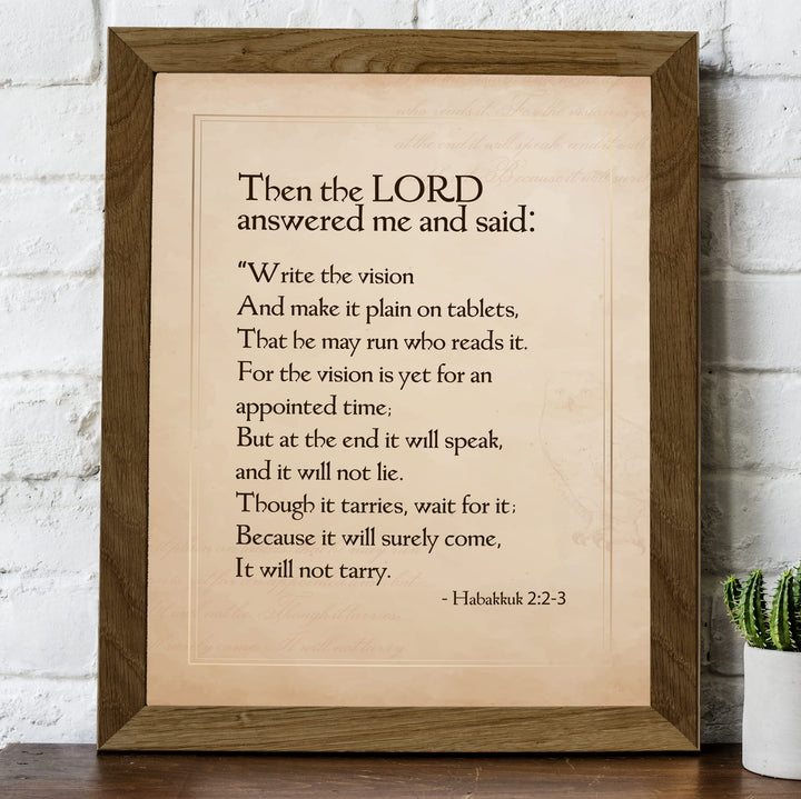 The Lord Said-Write the Vision and Make It Plain-Habakkuk 2:2-3 -Bible Verse Wall Art-8 x 10" Inspirational Christian Scripture Print-Ready to Frame. Home-Office-Church Decor. Great Religious Gift!