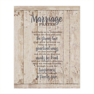 Marriage Prayer- Wall Art Print-8 x 10"- Rustic Typographic Print on Wood Sign Background-Ready to Frame. Home-Bedroom- Christian Decor. Fantastic Wedding-Anniversary Gift to Remember"The Why".