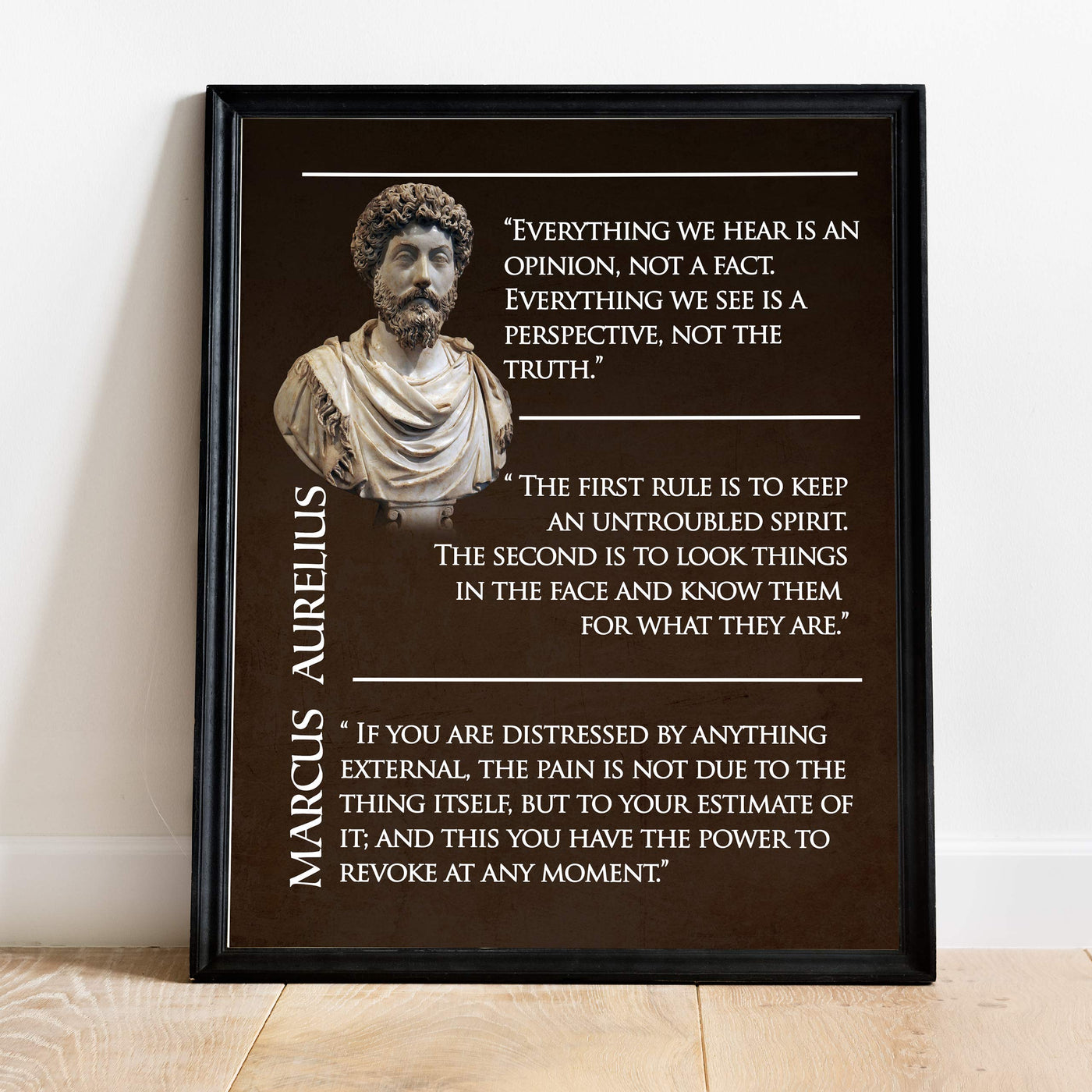 Marcus Aurelius-"First Rule Is To Keep An Untroubled Spirit"-11 x 14" Inspirational Quotes Wall Print-Ready to Frame. Old World Decor for Home-Office-Classroom-Library. Great Philosophical Quotes!