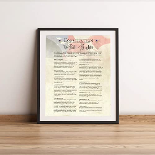 "Constitution of the USA & Bill of Rights"- Patriotic Poster Print. 11 x 14"