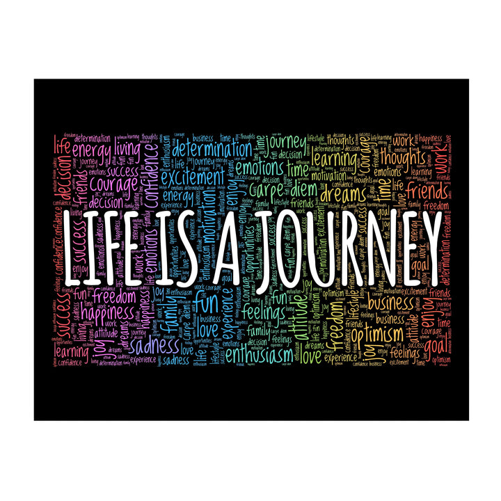 "Life Is A Journey" Inspirational Quotes Wall Decor -14 x 11" Motivational Word Art Print -Ready to Frame. Home-Office-Classroom-Work Decor. Encouraging Words for Motivation &amp; Inspiration!