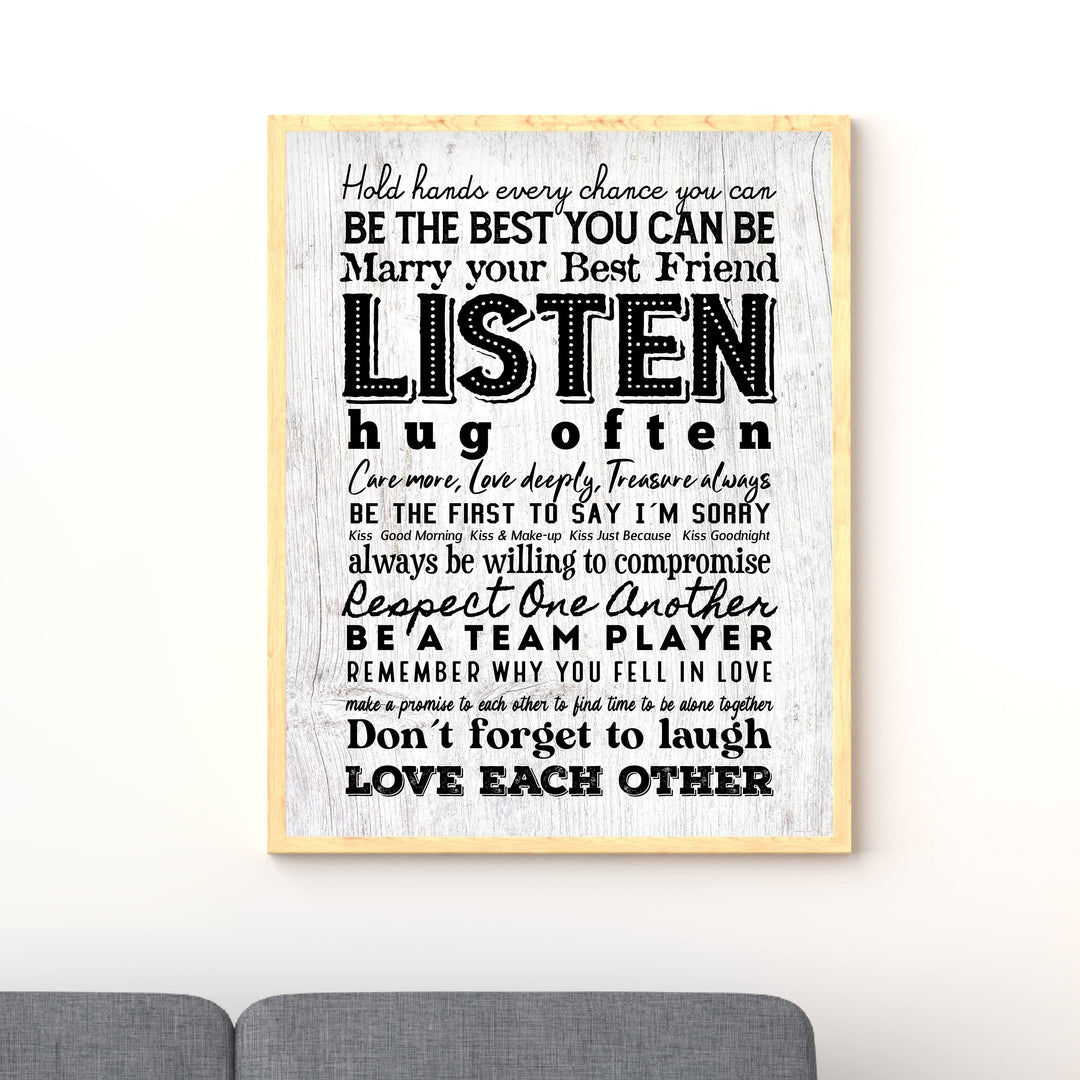 "Marry Your Best Friend" Love Quotes Wall Art Decor -11 x 14" Inspirational Marriage Poster Print-Ready to Frame. Romantic Wedding &amp; Anniversary Gift for Husband, Wife &amp; Newlyweds.