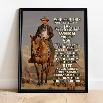 "On This Ride Called Life-Take the Good With the Bad" Inspirational Wall Art-11x14"