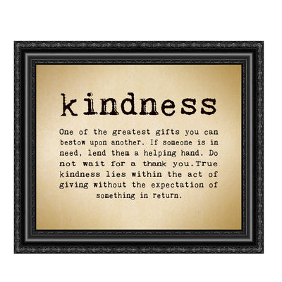 Kindness-One of the Greatest Gifts You Can Bestow-Inspirational Wall Art Sign -10 x 8" Typographic Poster Print-Ready to Frame. Motivational Home-Office-Classroom Decor. Great Reminder To Be Kind!